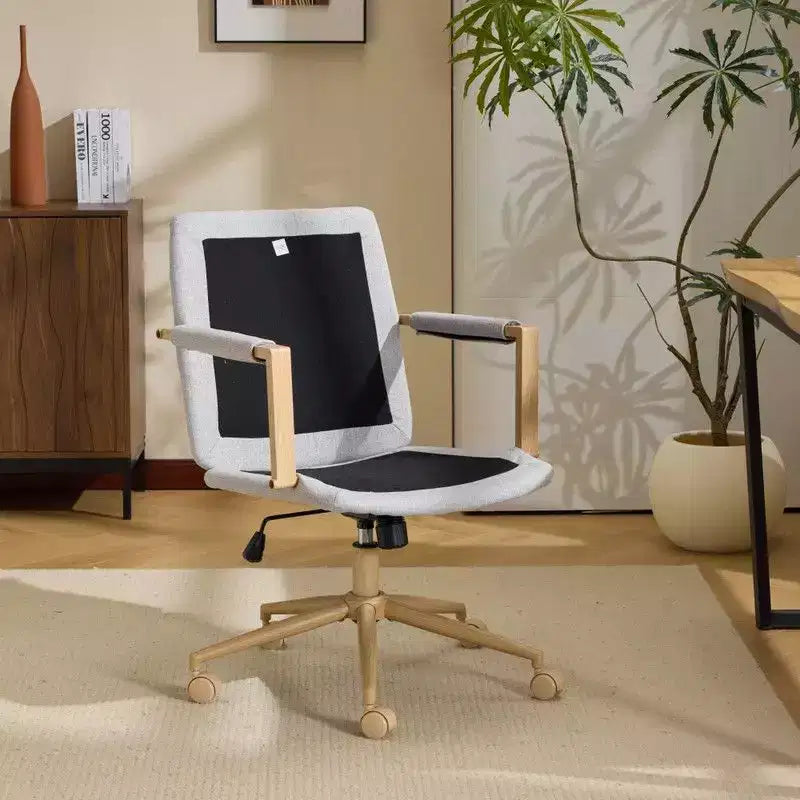 Poltrona moderna imbottita Sedia da ufficio ergonomica con altezza regolabile, ruote girevoli a 360°, sedia da trucco e accentata