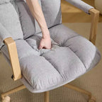 Poltrona moderna imbottita Sedia da ufficio ergonomica con altezza regolabile, ruote girevoli a 360°, sedia da trucco e accentata