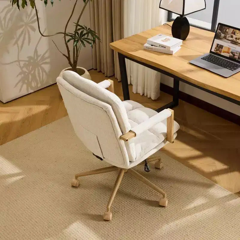 Poltrona moderna imbottita Sedia da ufficio ergonomica con altezza regolabile, ruote girevoli a 360°, sedia da trucco e accentata