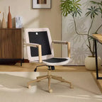 Poltrona moderna imbottita Sedia da ufficio ergonomica con altezza regolabile, ruote girevoli a 360°, sedia da trucco e accentata