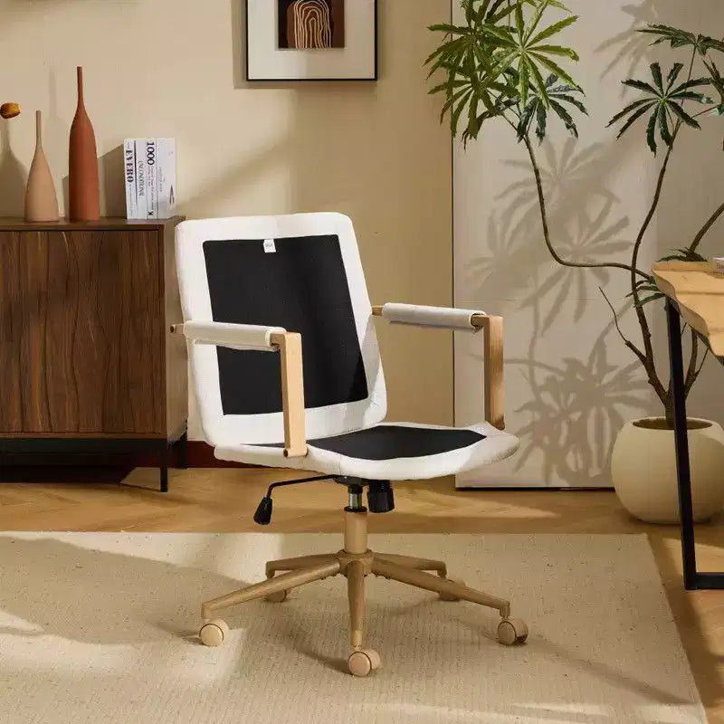 Poltrona moderna imbottita Sedia da ufficio ergonomica con altezza regolabile, ruote girevoli a 360°, sedia da trucco e accentata