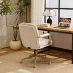 Poltrona moderna imbottita Sedia da ufficio ergonomica con altezza regolabile, ruote girevoli a 360°, sedia da trucco e accentata