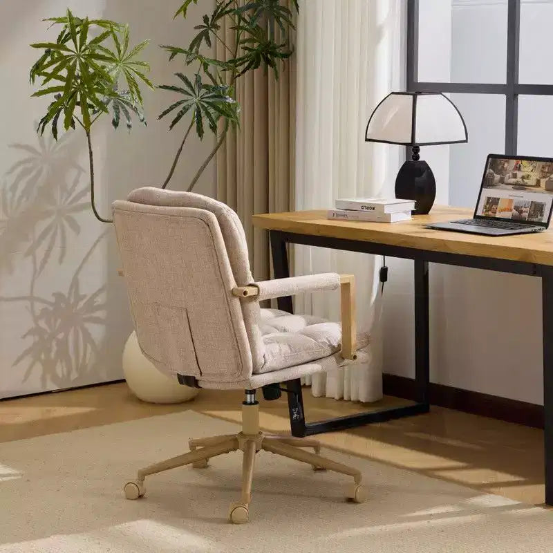 Poltrona moderna imbottita Sedia da ufficio ergonomica con altezza regolabile, ruote girevoli a 360°, sedia da trucco e accentata