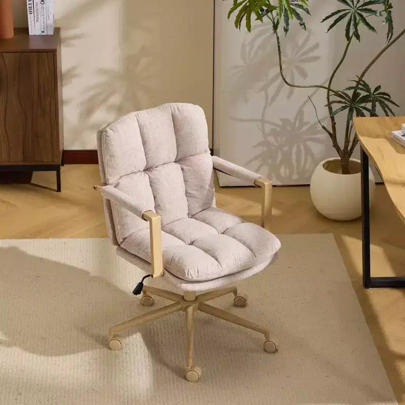 Poltrona moderna imbottita Sedia da ufficio ergonomica con altezza regolabile, ruote girevoli a 360°, sedia da trucco e accentata