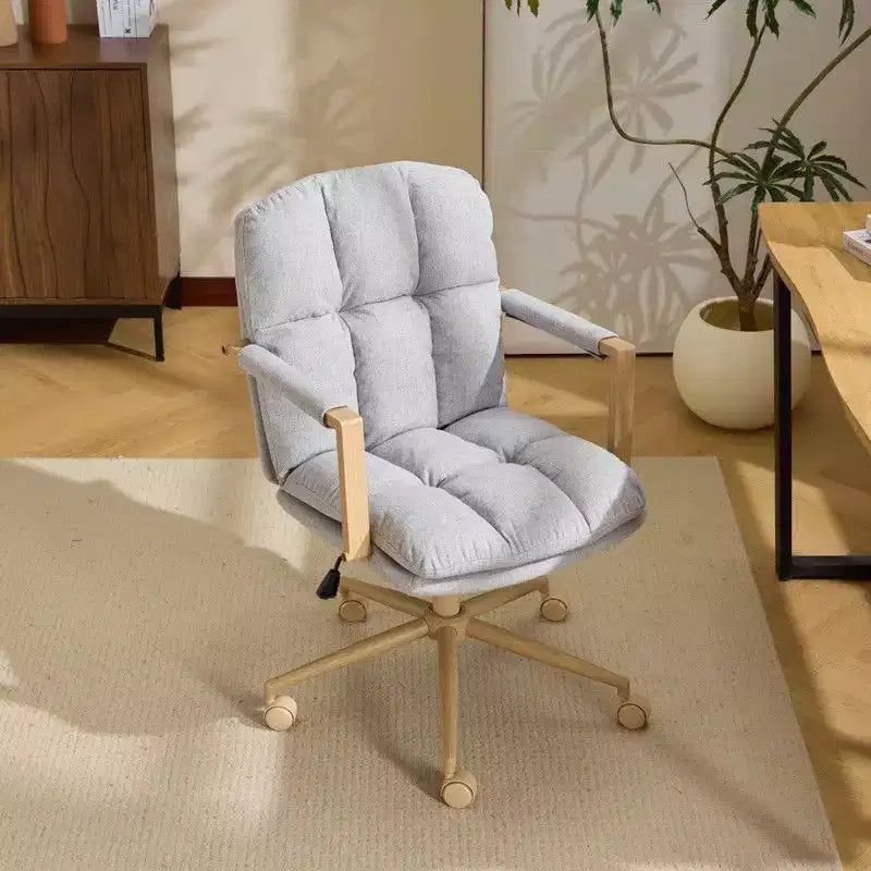 Poltrona moderna imbottita Sedia da ufficio ergonomica con altezza regolabile, ruote girevoli a 360°, sedia da trucco e accentata