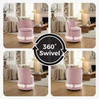 Sedia da toeletta con contenitore, Sedia da trucco girevole a 360° con schienale, Sgabello girevole moderno a botte, Ottomana imbottita, Sgabello da toeletta con schienale