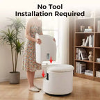 Sedia da toeletta con contenitore, Sedia da trucco girevole a 360° con schienale, Sgabello girevole moderno a botte, Ottomana imbottita, Sgabello da toeletta con schienale