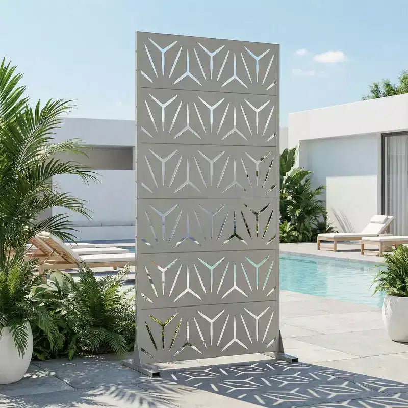Divisorio per interni ed esterni Star 01 grigio in acciaio galvanizzato, 72x35x16, 6 pezzi