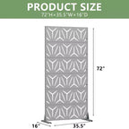 Divisorio per interni ed esterni Star 01 grigio in acciaio galvanizzato, 72x35x16, 6 pezzi