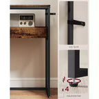 Tavolo d'ingresso a 2 livelli, Tavolo Consolle Stretto, Scomparti Semi-Aperti, 23,9 x 100,1 x 80 cm