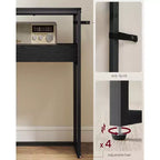 Tavolo d'ingresso a 2 livelli, Tavolo Consolle Stretto, Scomparti Semi-Aperti, 23,9 x 100,1 x 80 cm