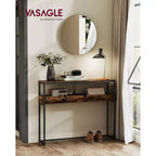Tavolo d'ingresso a 2 livelli, Tavolo Consolle Stretto, Scomparti Semi-Aperti, 23,9 x 100,1 x 80 cm