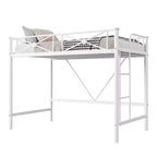 Letto a soppalco in metallo, misura singola, moderno e resistente con ringhiere di sicurezza e design salvaspazio, letto a soppalco singolo in acciaio per scuola, camera da letto