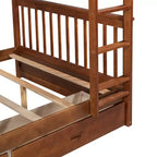 Letto a castello e struttura letto matrimoniale con scalette e due cassetti portaoggetti
