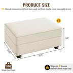 Pouf rivestito in velluto con borchie decorative
