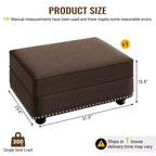 Pouf rivestito in velluto con borchie decorative